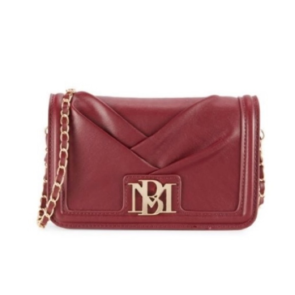 NWT Badgley Mischka Pleated Crossbody Bag in Wine